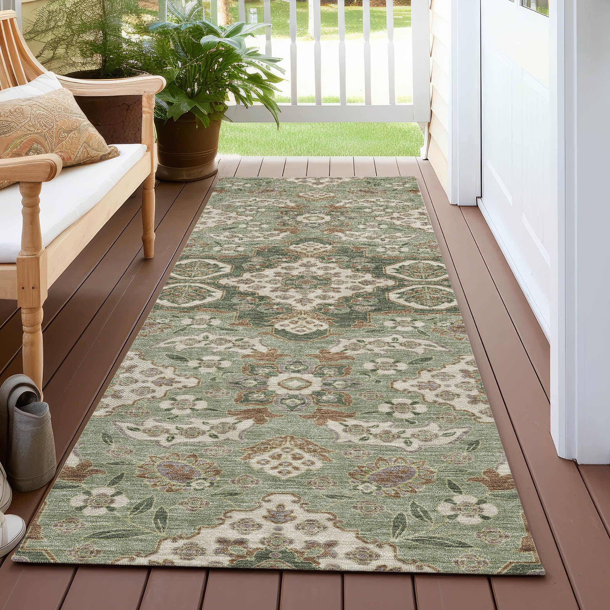 Addison Rugs Taelira Green Washable Indoor-Outdoor Rug