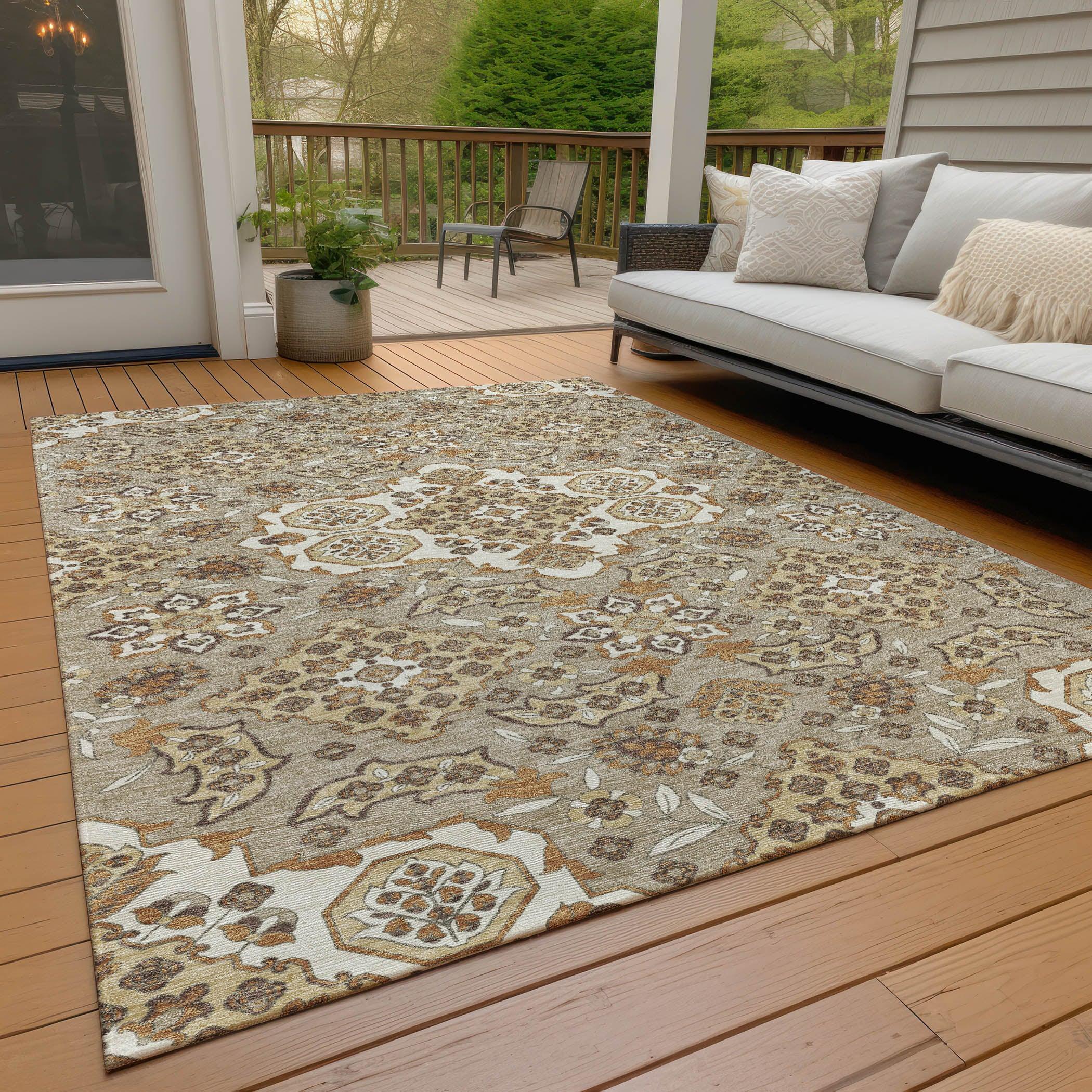 Addison Rugs Taelira Taupe Washable Indoor-Outdoor Rug