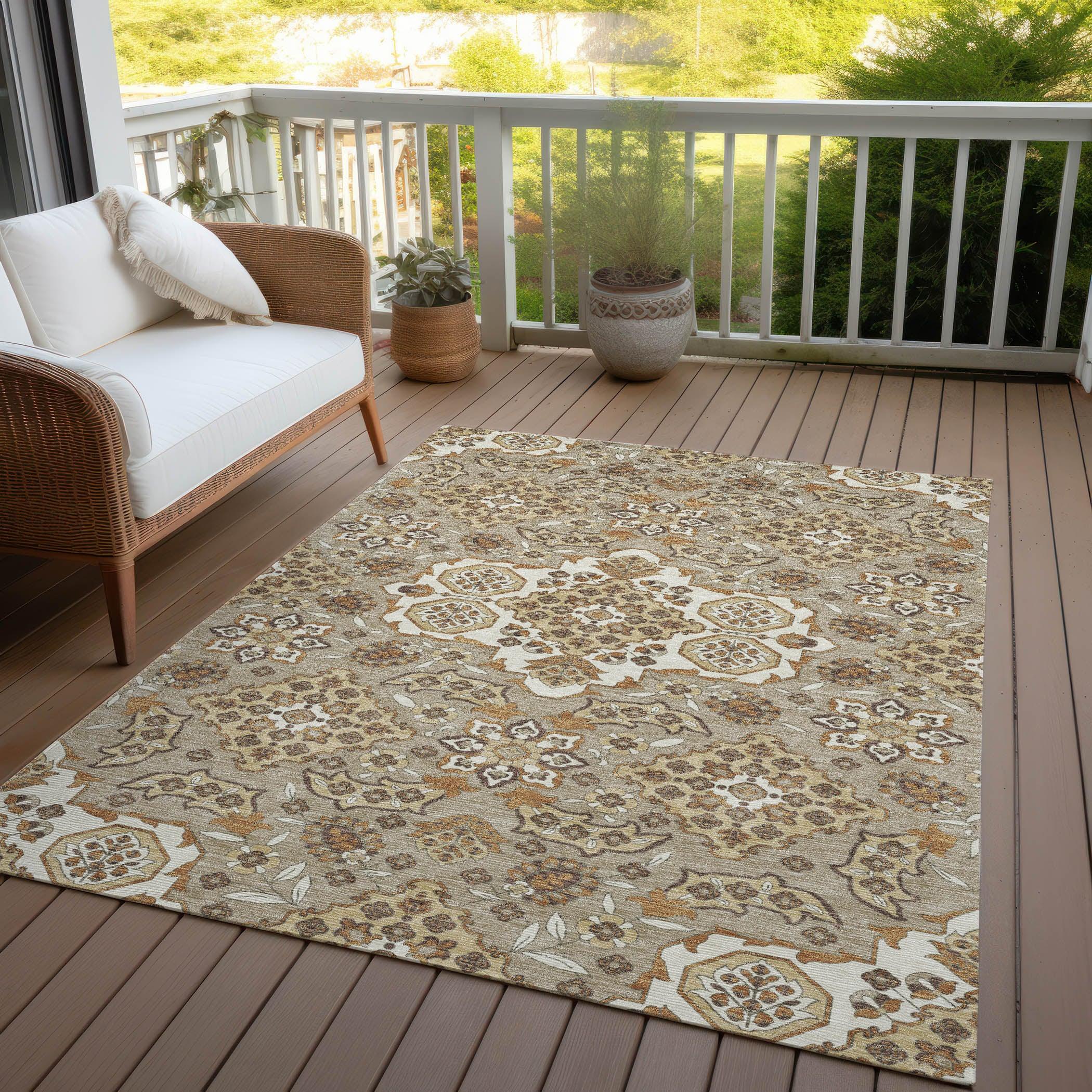 Addison Rugs Taelira Taupe Washable Indoor-Outdoor Rug