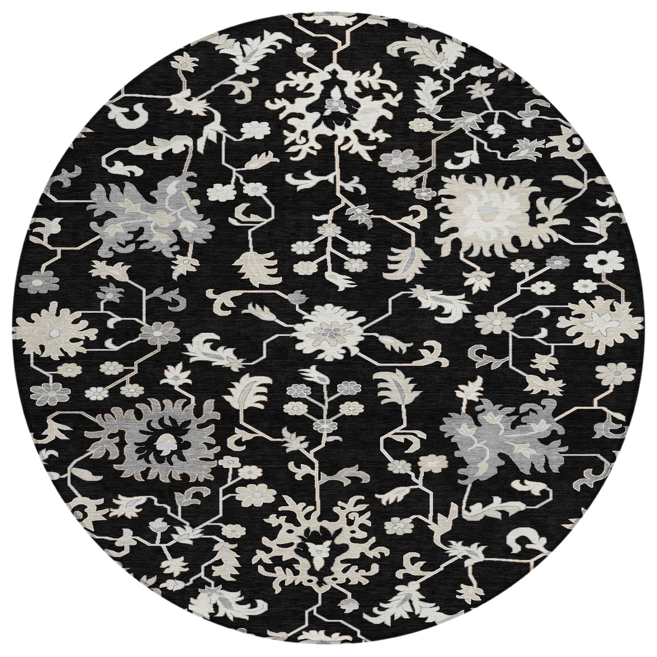 Addison Rugs Taelius Black Washable Indoor-Outdoor Rug