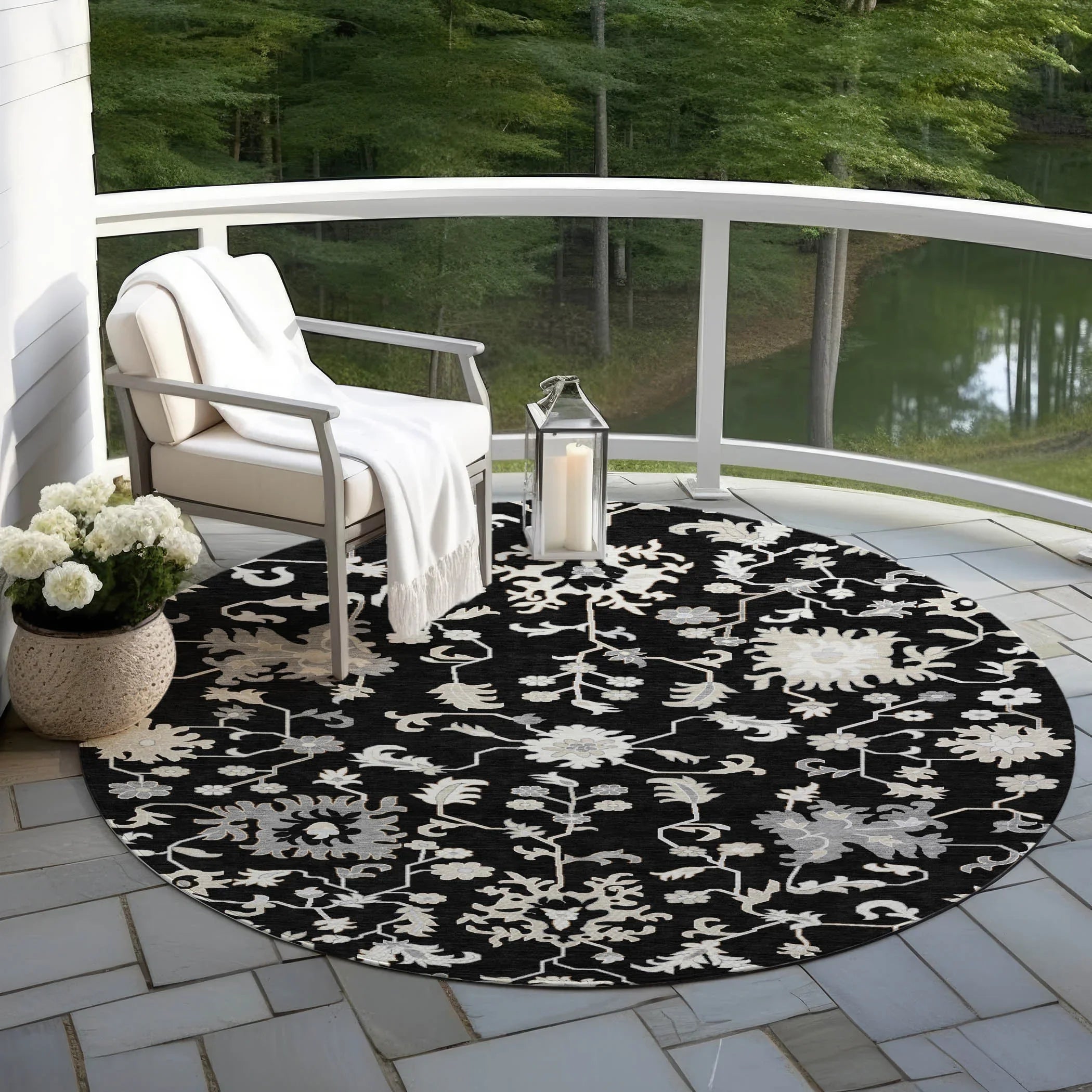 Addison Rugs Taelius Black Washable Indoor-Outdoor Rug