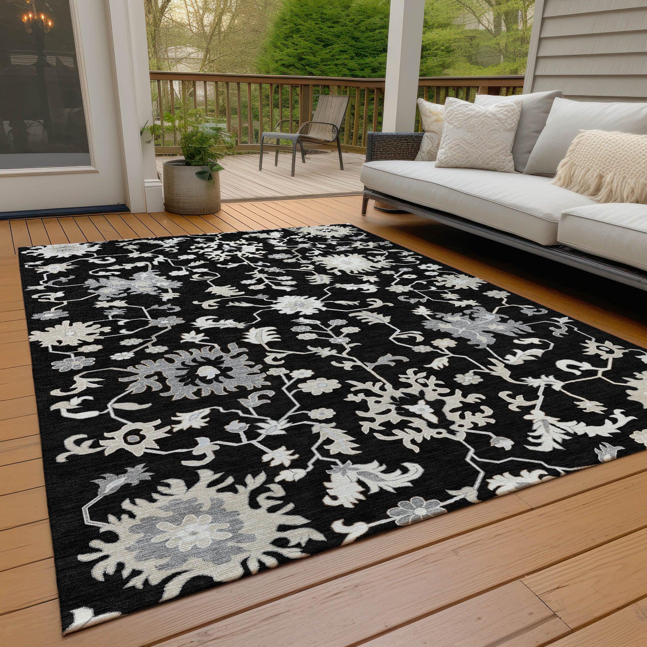 Addison Rugs Taelius Black Washable Indoor-Outdoor Rug
