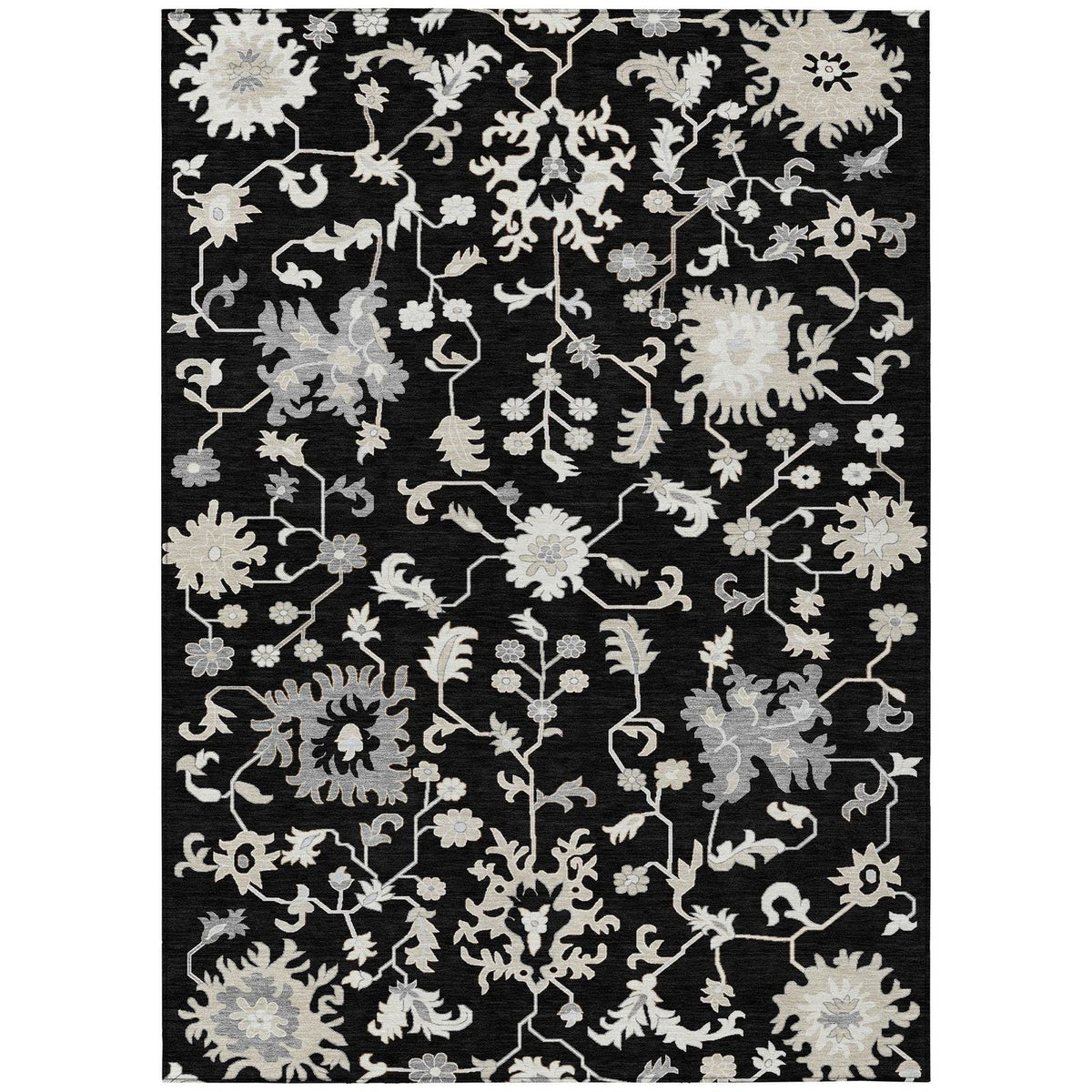 Addison Rugs Taelius Black Washable Indoor-Outdoor Rug