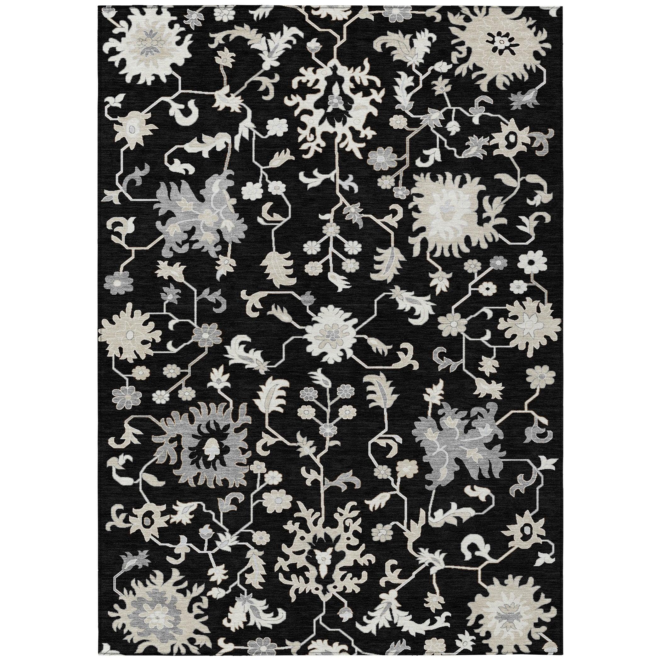 Addison Rugs Taelius Black Washable Indoor-Outdoor Rug