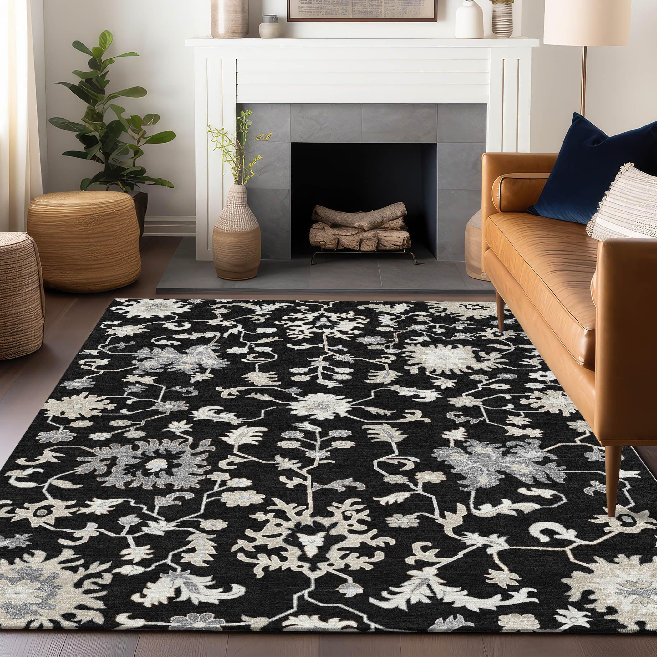 Addison Rugs Taelius Black Washable Indoor-Outdoor Rug