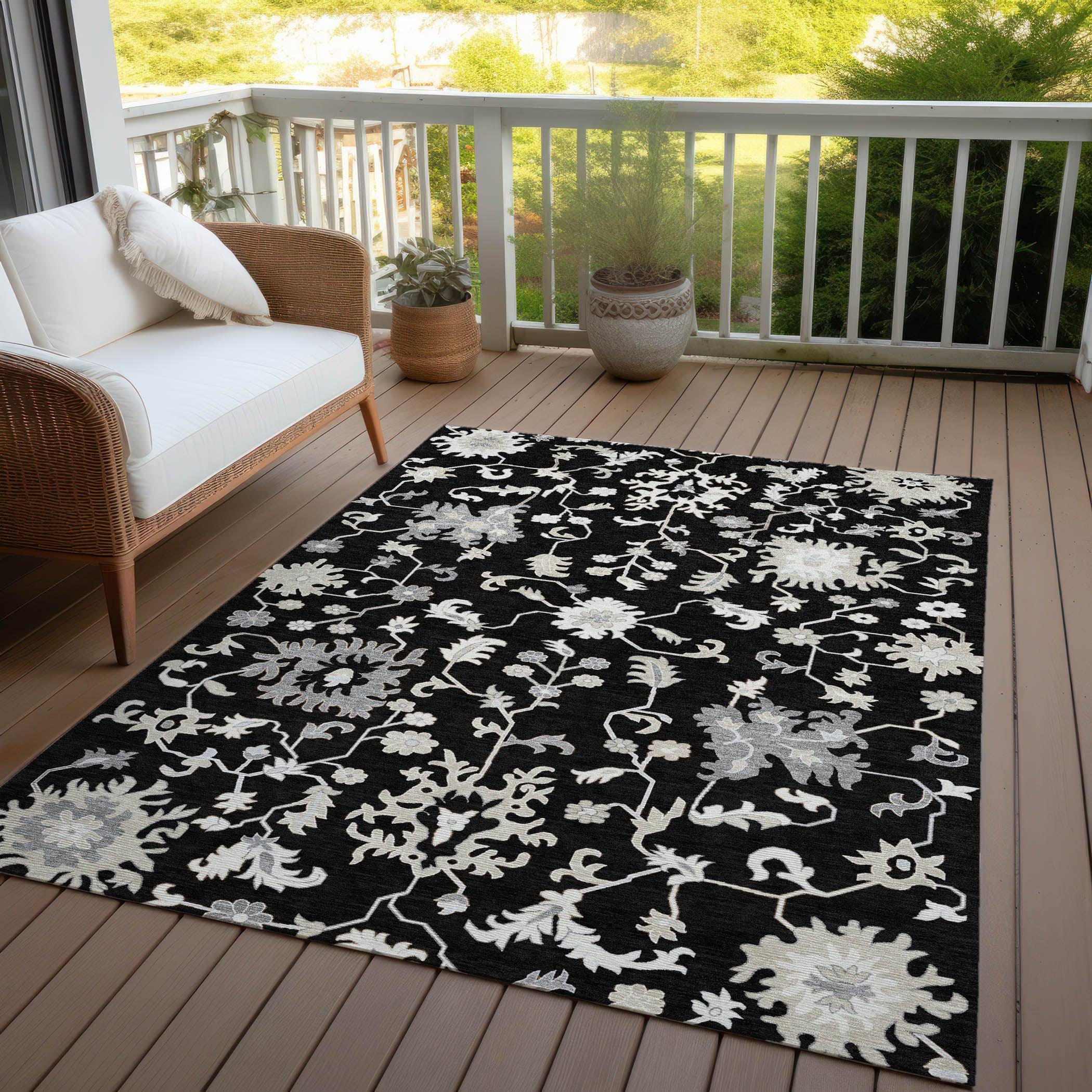 Addison Rugs Taelius Black Washable Indoor-Outdoor Rug