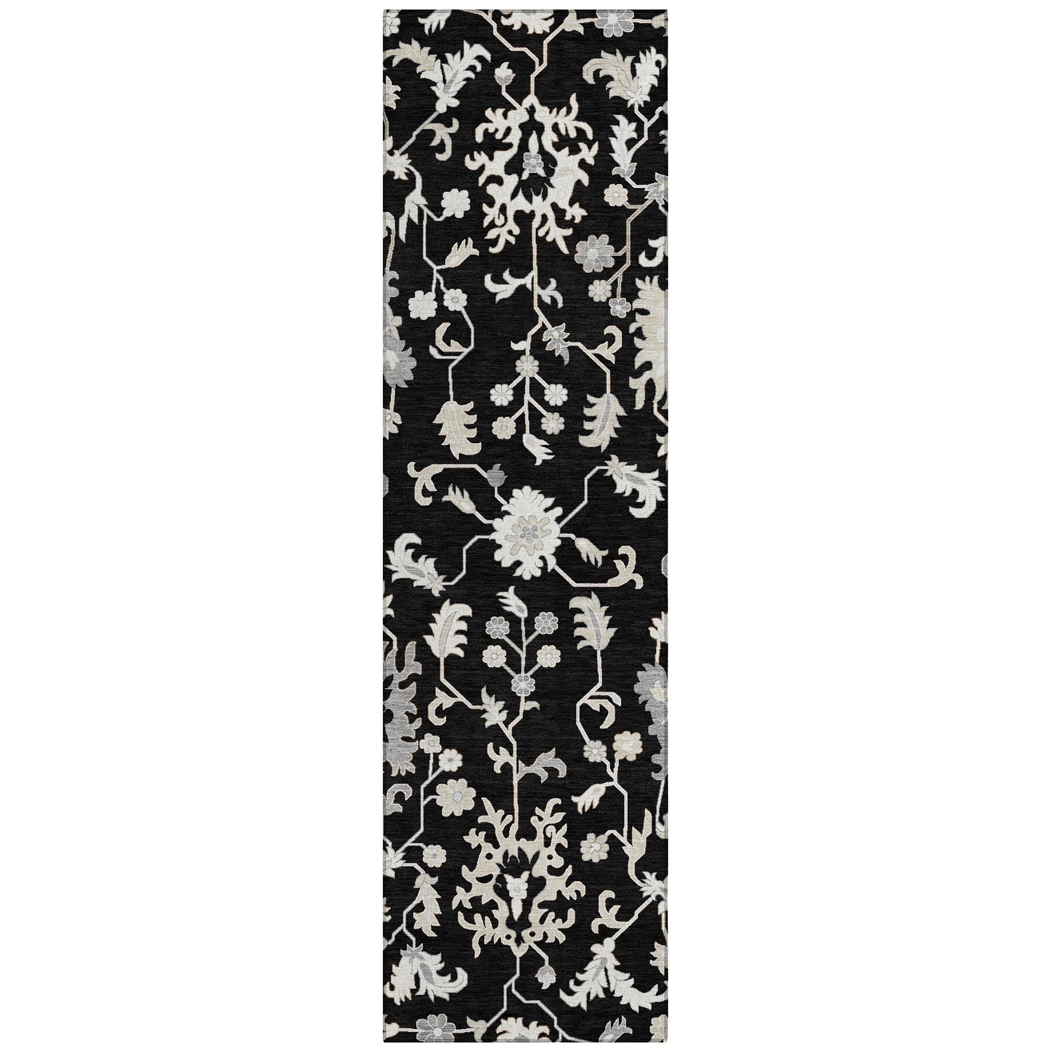 Addison Rugs Taelius Black Washable Indoor-Outdoor Rug