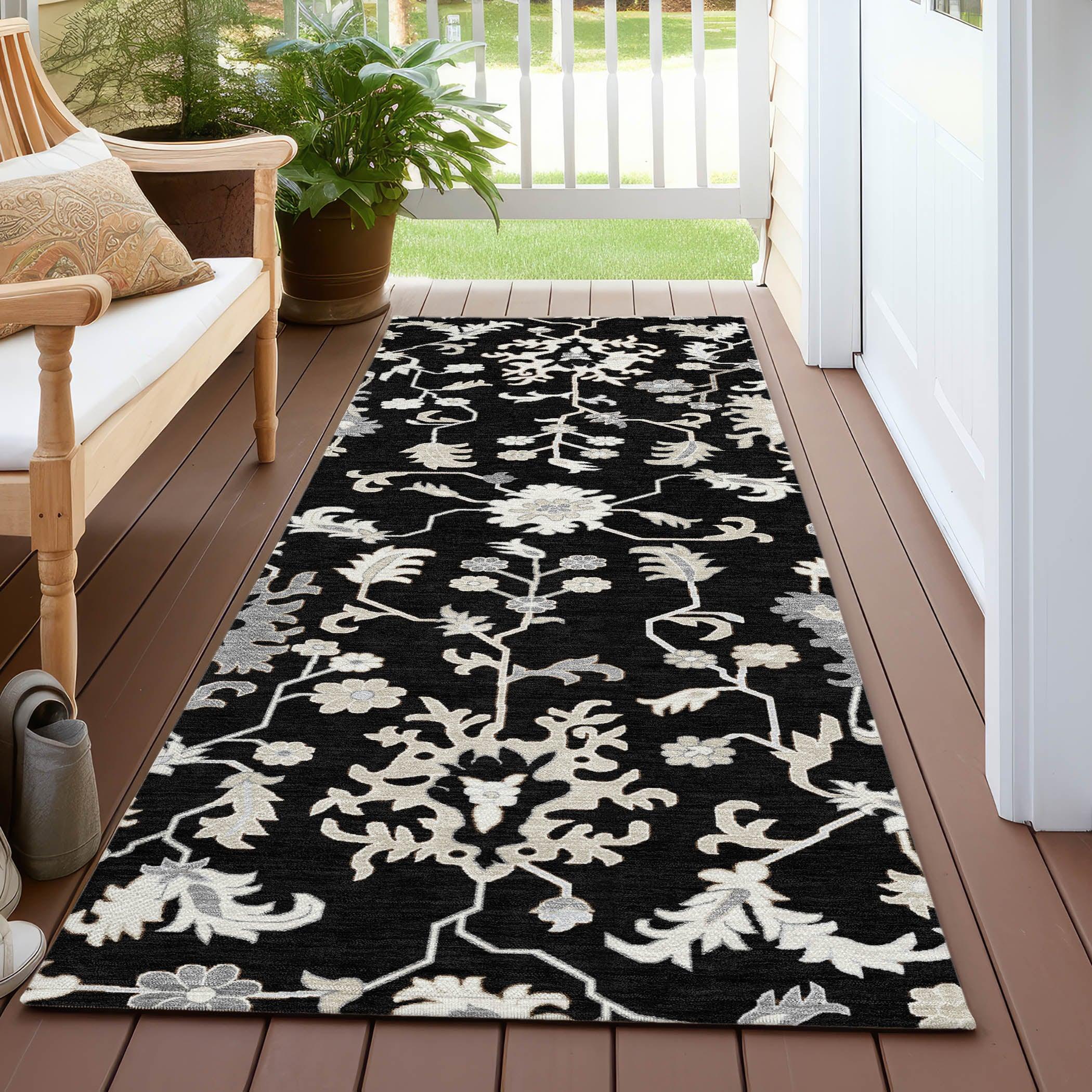 Addison Rugs Taelius Black Washable Indoor-Outdoor Rug