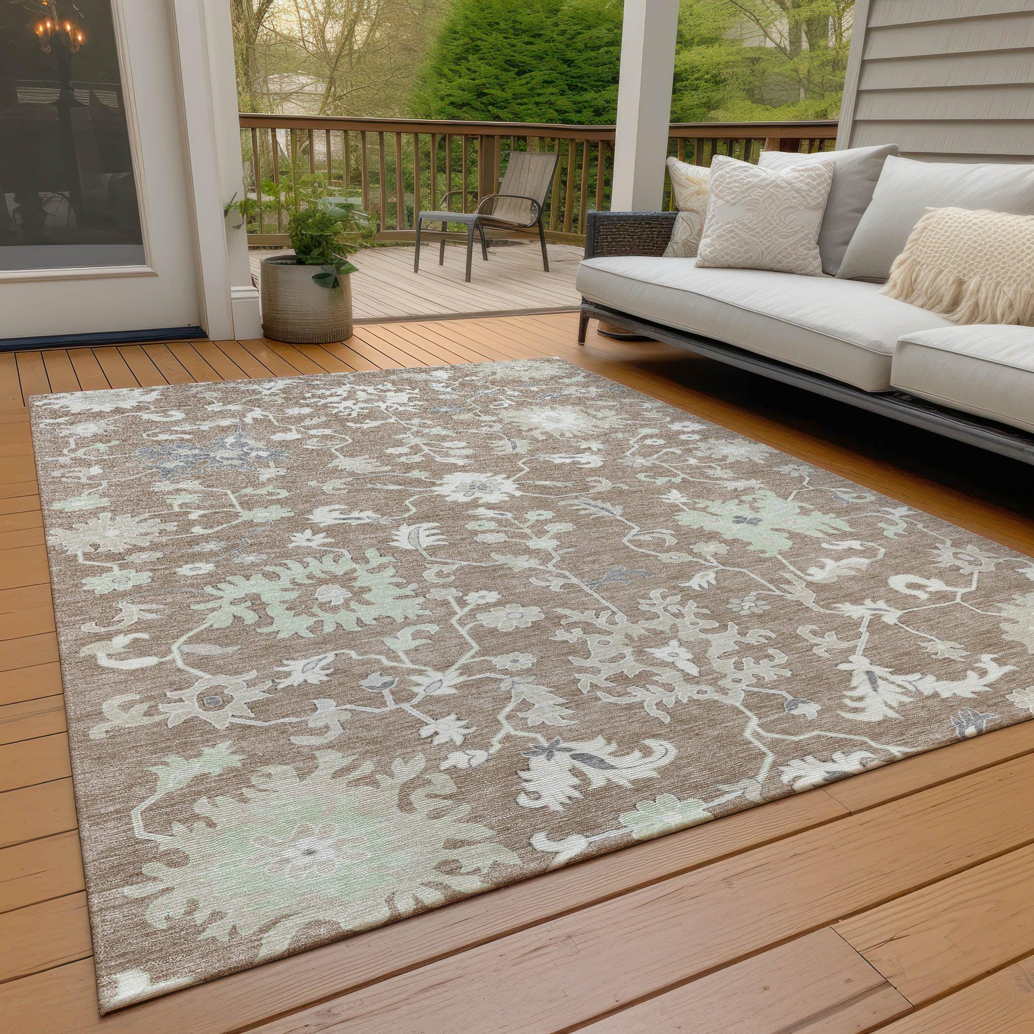Addison Rugs Taelius Brown Washable Indoor-Outdoor Rug