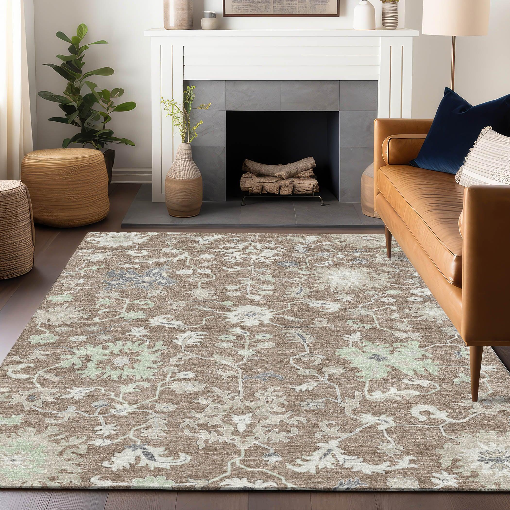 Addison Rugs Taelius Brown Washable Indoor-Outdoor Rug