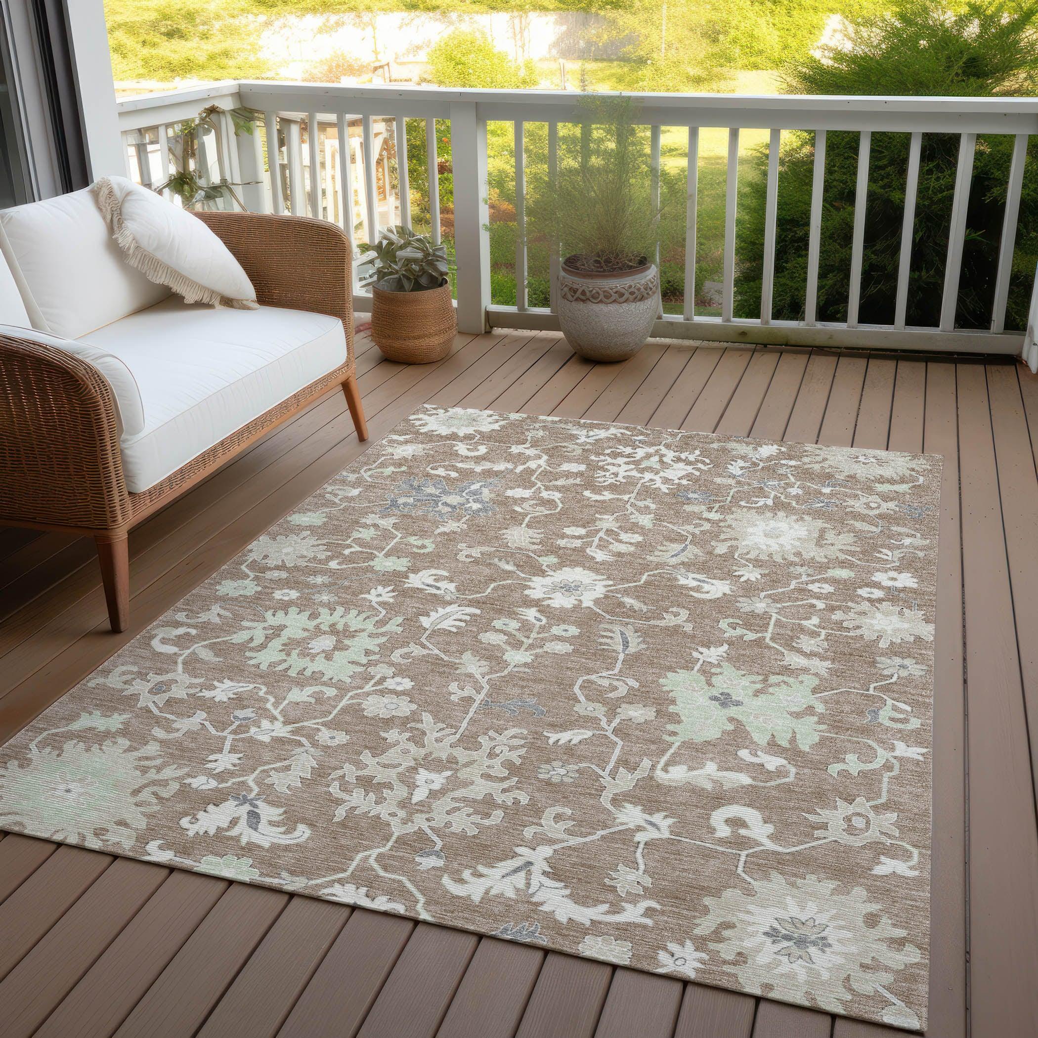 Addison Rugs Taelius Brown Washable Indoor-Outdoor Rug
