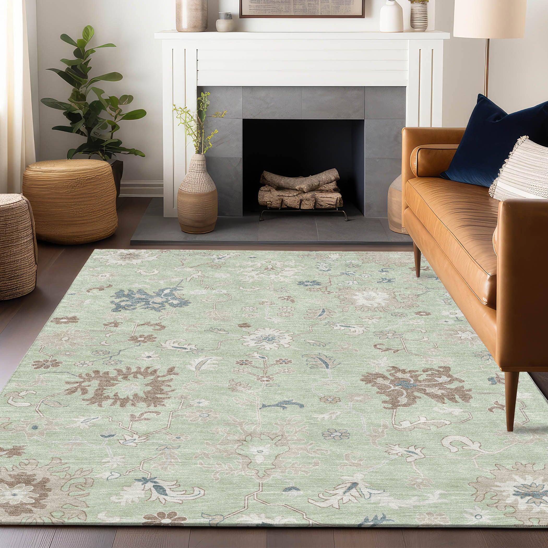 Addison Rugs Taelius Green Washable Indoor-Outdoor Rug