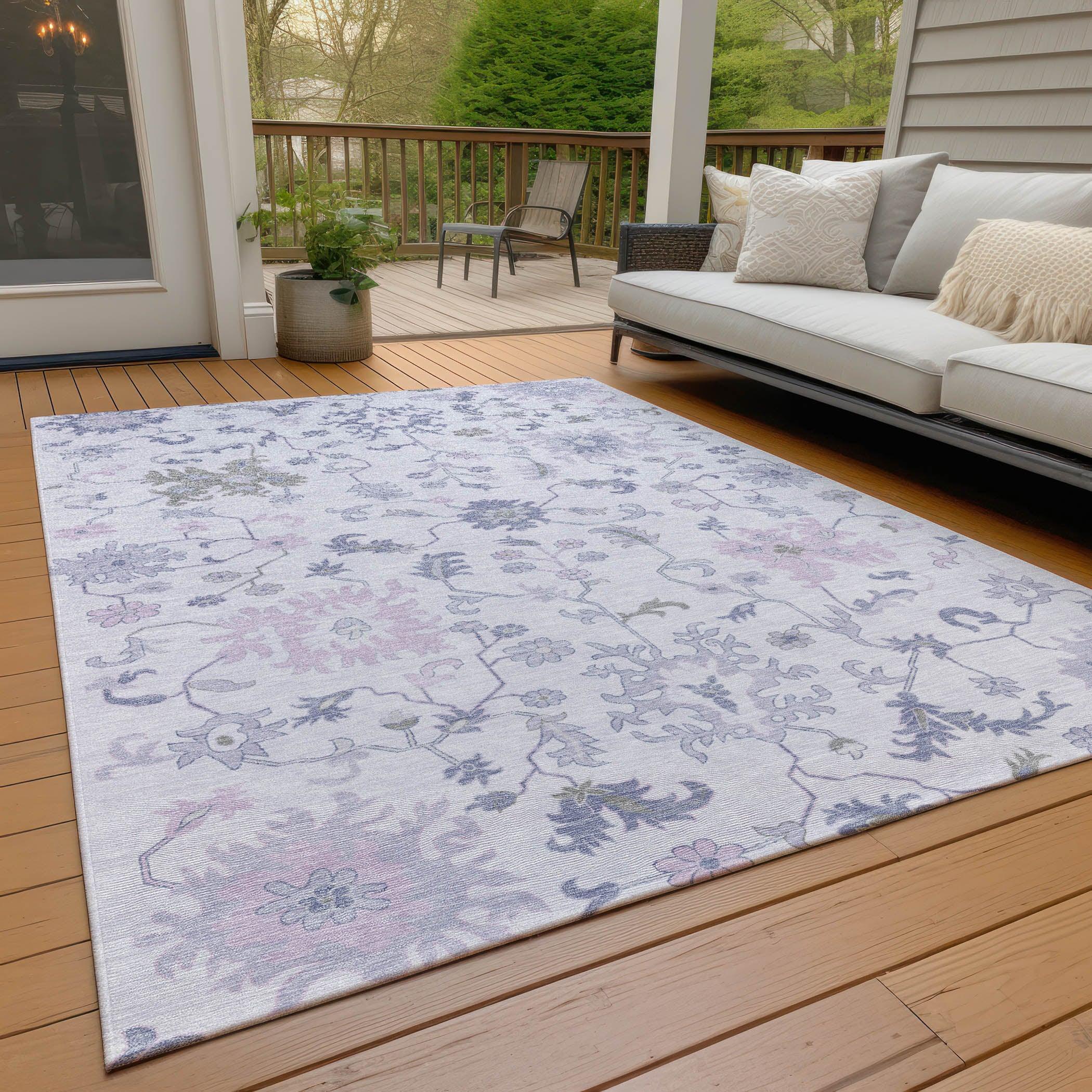 Addison Rugs Taelius Purple Washable Indoor-Outdoor Rug
