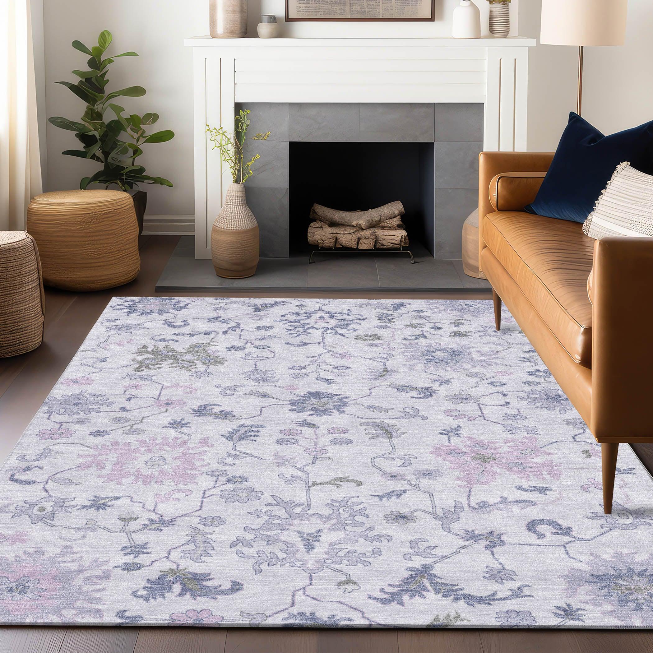 Addison Rugs Taelius Purple Washable Indoor-Outdoor Rug