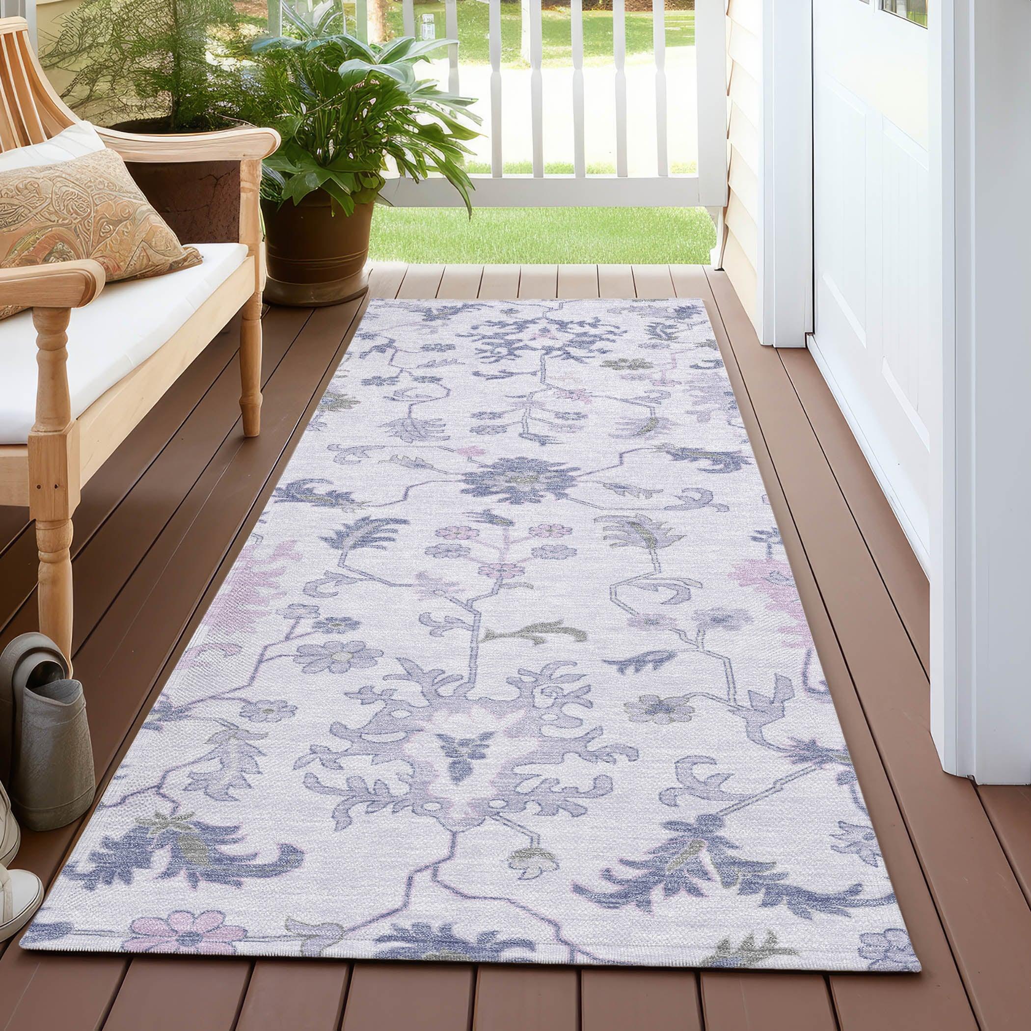 Addison Rugs Taelius Purple Washable Indoor-Outdoor Rug