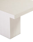 Tama Rectangle Dining Table - Double Pedestal - Ivory White Outdoor Dining Table