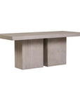 Tama Rectangle Dining Table - Double Pedestal - Slate Gray Outdoor Dining Table