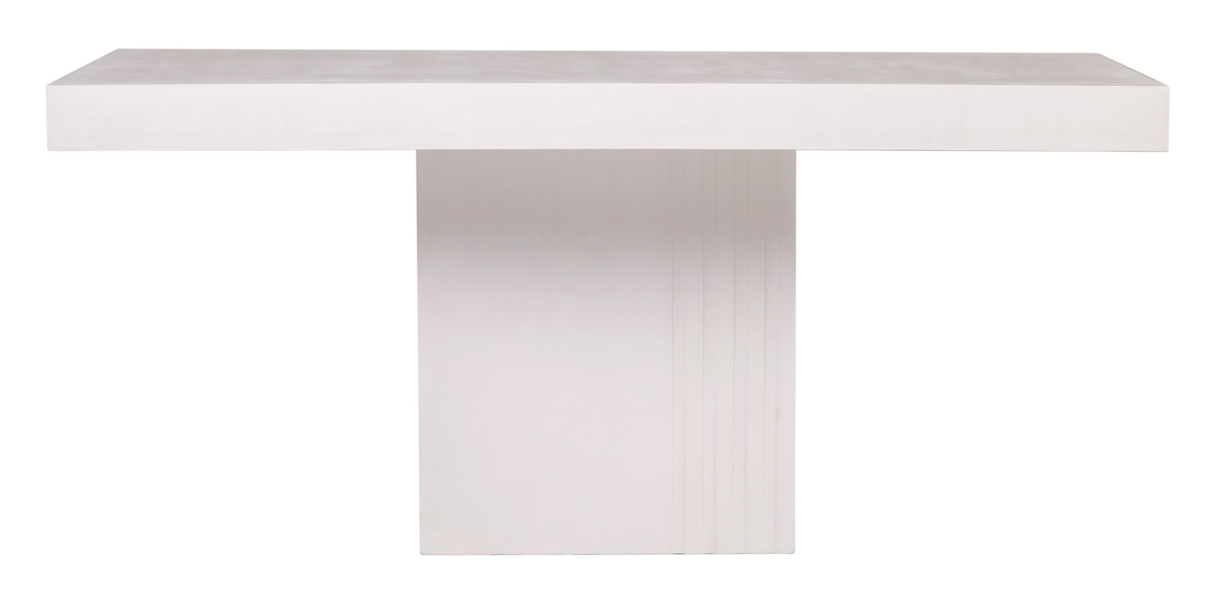 Tama Rectangle Dining Table - Single Pedestal - Ivory White Outdoor Dining Table