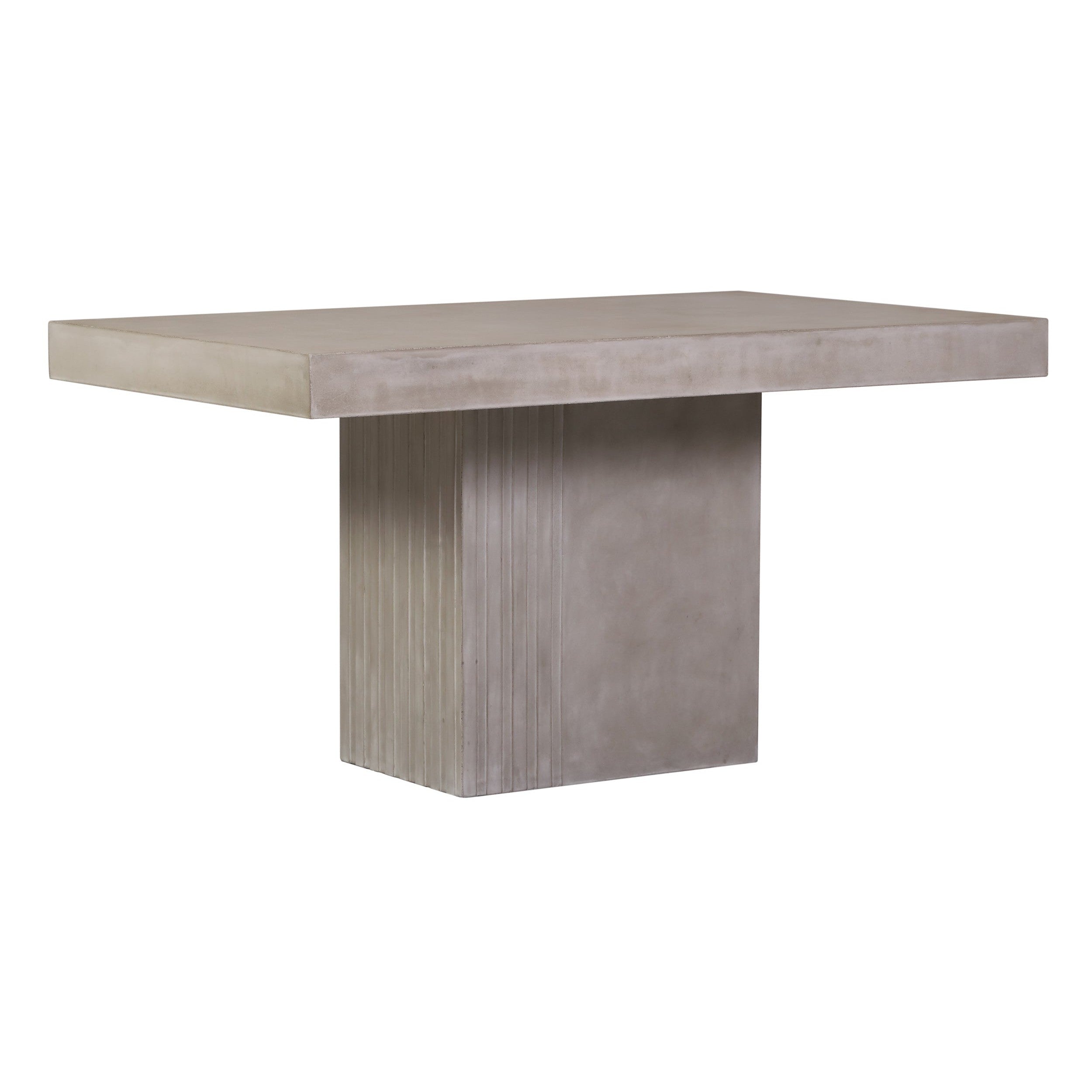 Tama Rectangle Dining Table - Single Pedestal - Slate Gray Outdoor Dining Table