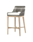 Tapestry Outdoor Barstool Flat Rope Sustainable Teak-Outdoor Bar Stools-Essentials For Living-LOOMLAN
