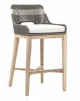 Tapestry Outdoor Barstool Flat Rope Sustainable Teak-Outdoor Bar Stools-Essentials For Living-LOOMLAN