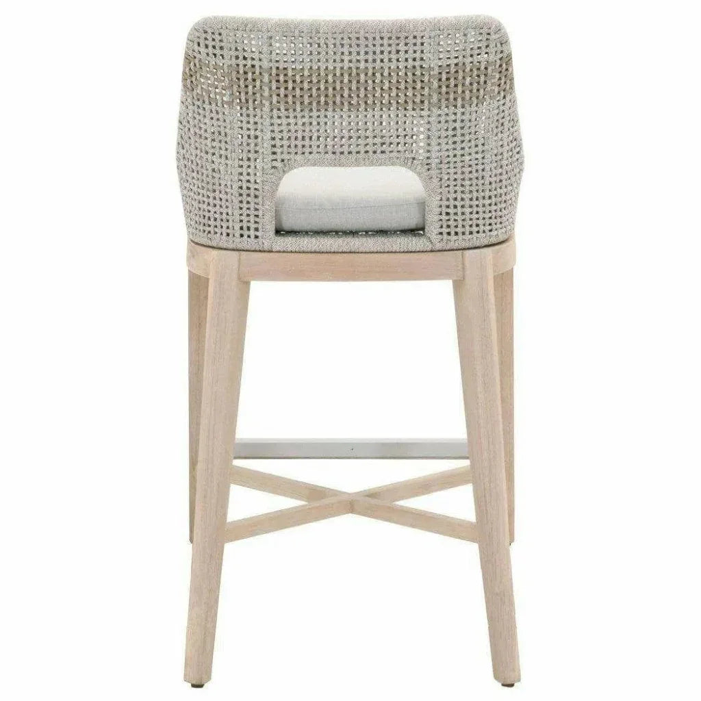 Tapestry Outdoor Barstool Rope &amp; Teak-Outdoor Bar Stools-Essentials For Living-LOOMLAN