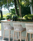 Tapestry Outdoor Barstool Rope & Teak-Outdoor Bar Stools-Essentials For Living-LOOMLAN