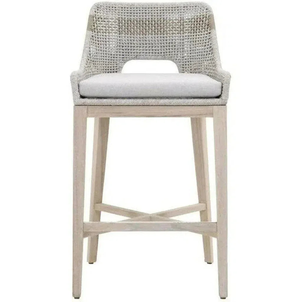 Tapestry Outdoor Barstool Rope &amp; Teak-Outdoor Bar Stools-Essentials For Living-LOOMLAN