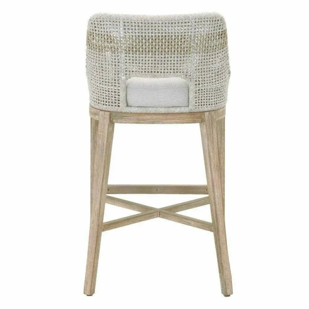 Tapestry Outdoor Barstool Rope &amp; Teak-Outdoor Bar Stools-Essentials For Living-LOOMLAN