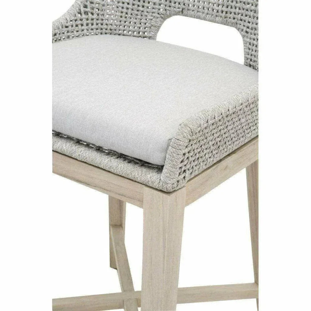 Tapestry Outdoor Counter Stool Rope &amp; Teak-Outdoor Counter Stools-Essentials For Living-LOOMLAN