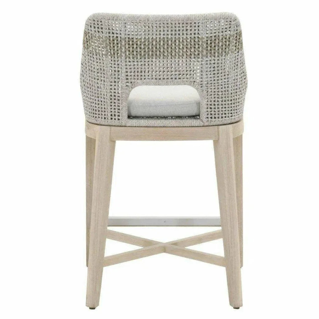 Tapestry Outdoor Counter Stool Rope &amp; Teak-Outdoor Counter Stools-Essentials For Living-LOOMLAN