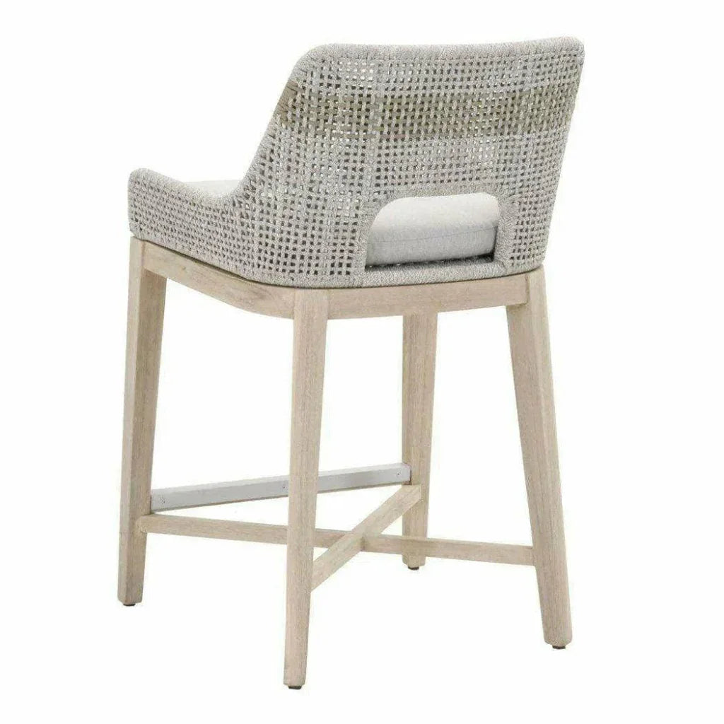 Tapestry Outdoor Counter Stool Rope &amp; Teak-Outdoor Counter Stools-Essentials For Living-LOOMLAN