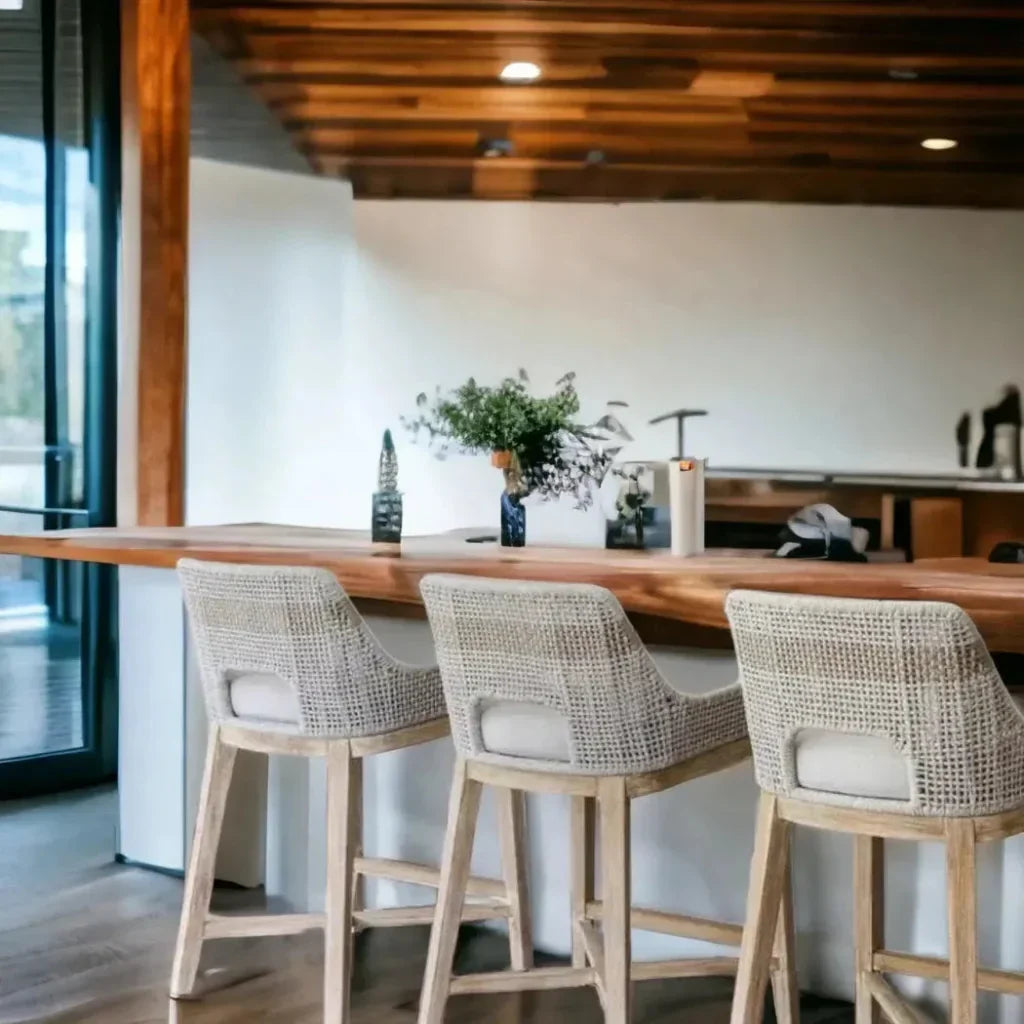 Tapestry Outdoor Counter Stool Rope &amp; Teak-Outdoor Counter Stools-Essentials For Living-LOOMLAN