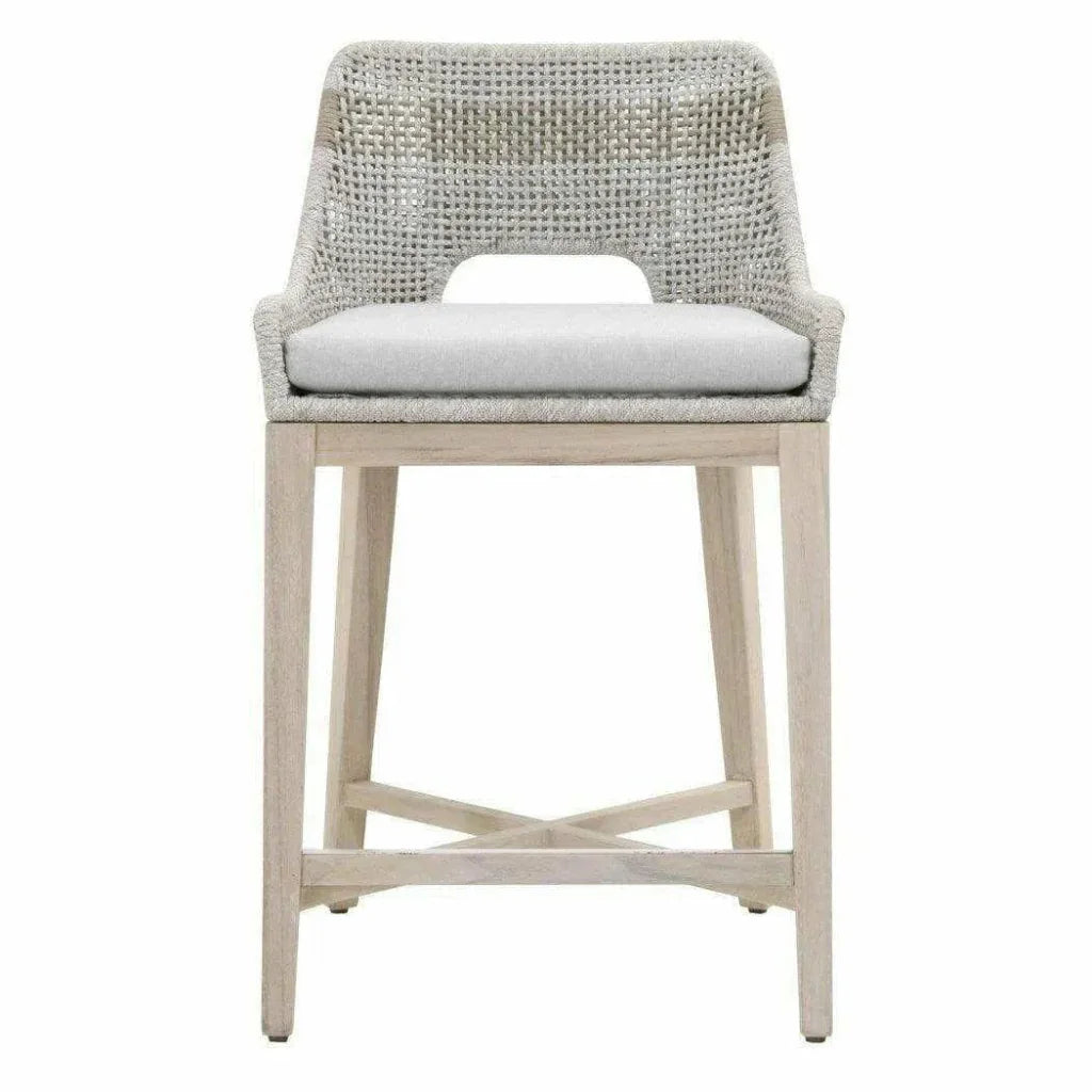 Tapestry Outdoor Counter Stool Rope &amp; Teak-Outdoor Counter Stools-Essentials For Living-LOOMLAN