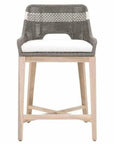 Tapestry Outdoor Counter Stool Teak Wood and Dove Rope-Outdoor Counter Stools-Essentials For Living-LOOMLAN