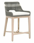 Tapestry Outdoor Counter Stool Teak Wood and Dove Rope-Outdoor Counter Stools-Essentials For Living-LOOMLAN