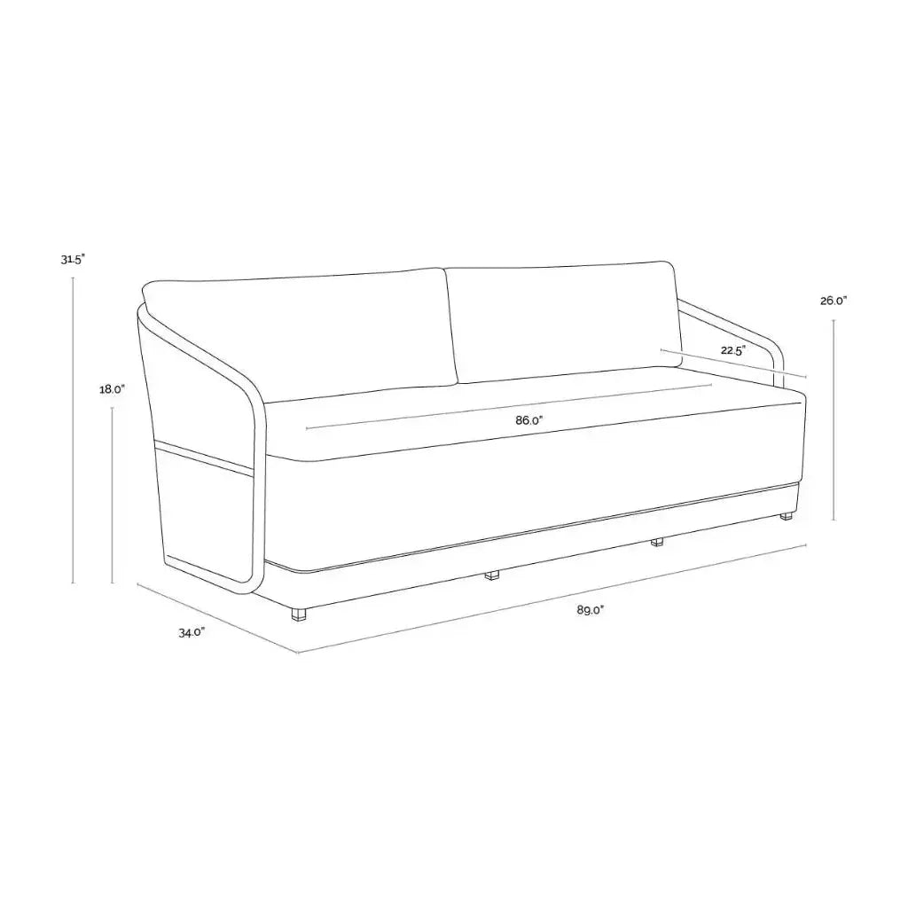 SUNPAN Tavira Fabric With Back Outdoor Couch