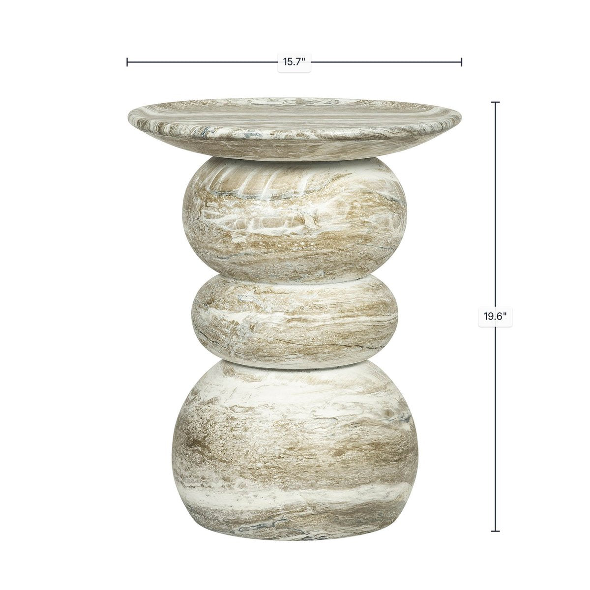 LH Home Temple Concrete Outdoor Side Table