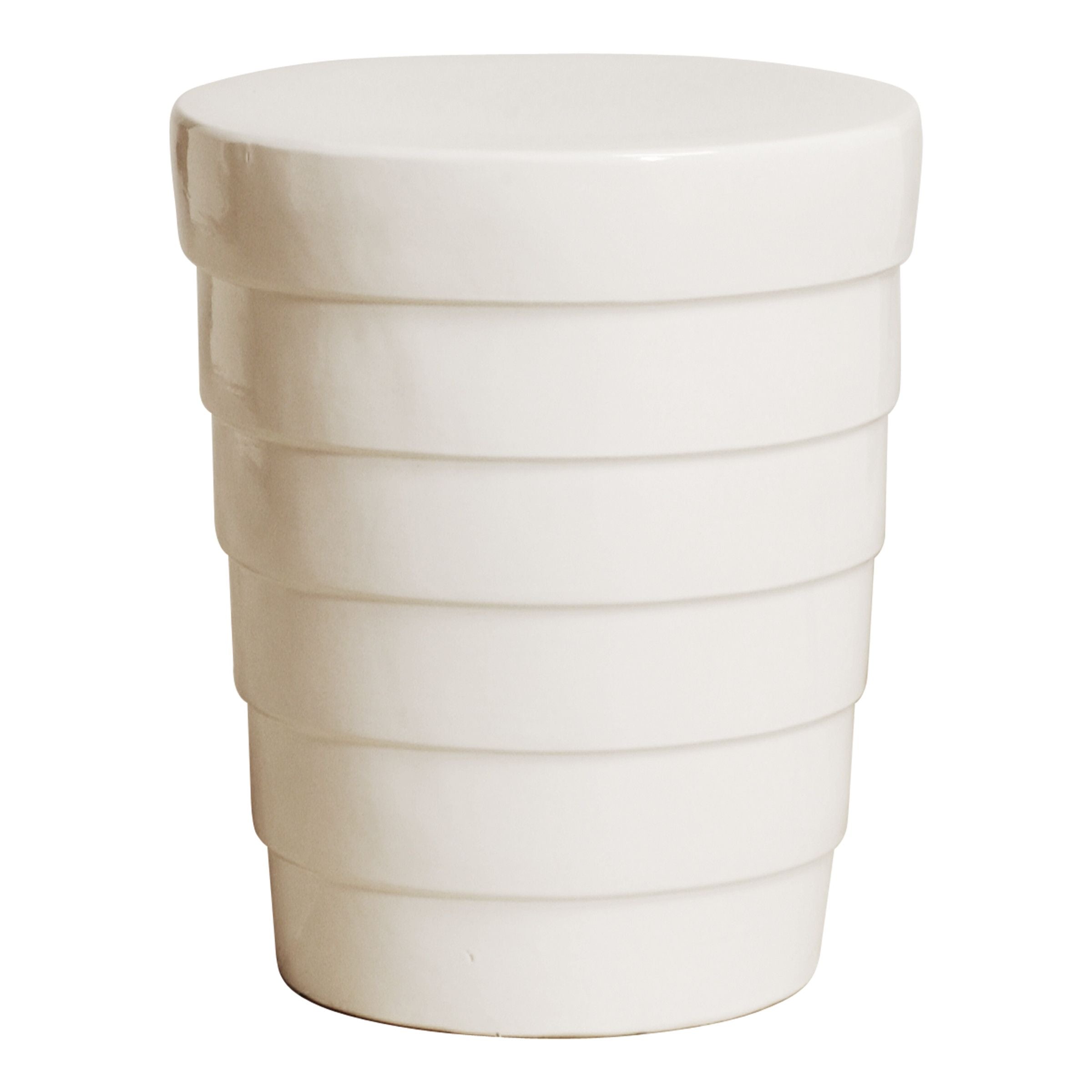 Emissary Terrace White Ceramic Garden Stool