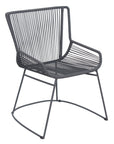 The Dane Dining Arm Chair Set of Two - Dark Gray Outdoor Dining Chairs
