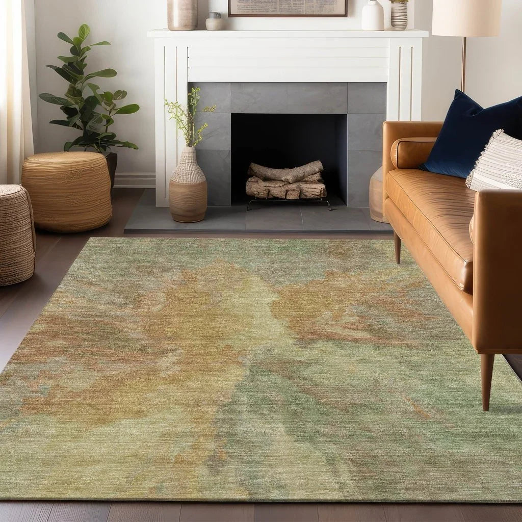 LOOMLAN Rugs Theodara Aloe Washable Indoor-Outdoor Rug