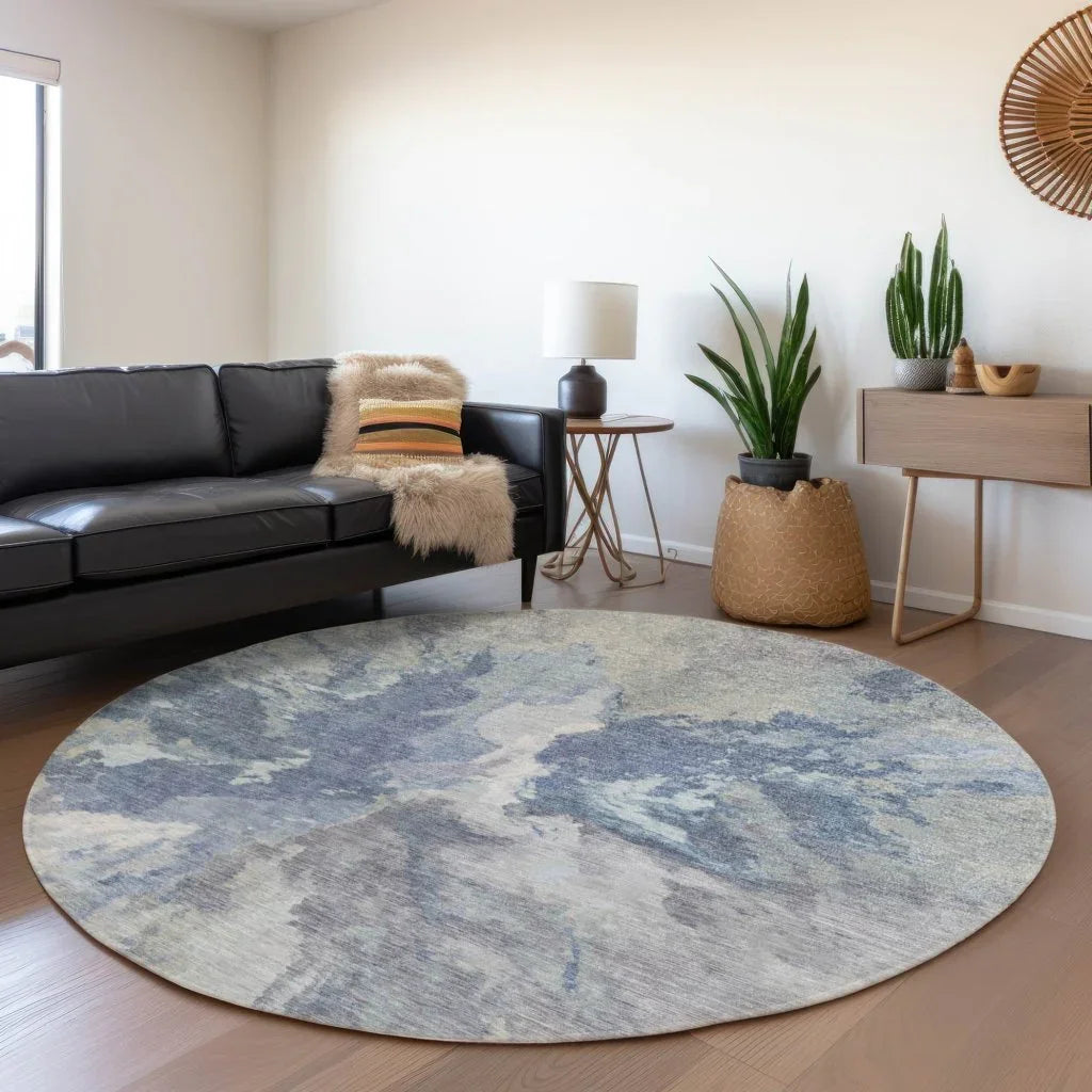 LOOMLAN Rugs Theodara Denim Washable Indoor-Outdoor Rug