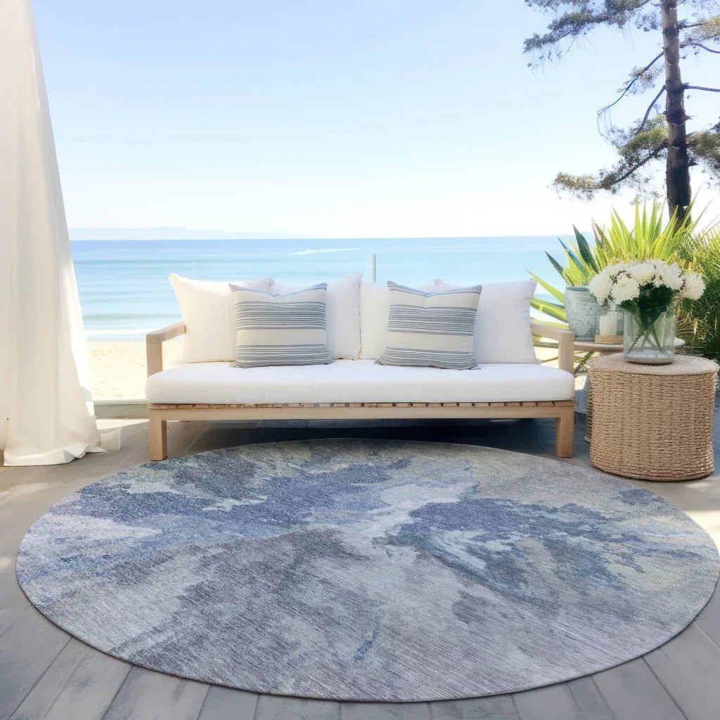 LOOMLAN Rugs Theodara Denim Washable Indoor-Outdoor Rug