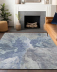 LOOMLAN Rugs Theodara Denim Washable Indoor-Outdoor Rug