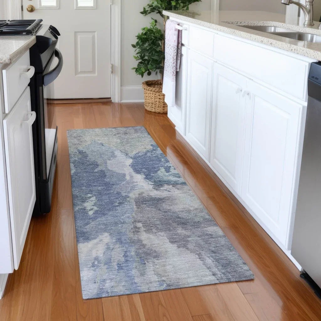 LOOMLAN Rugs Theodara Denim Washable Indoor-Outdoor Rug
