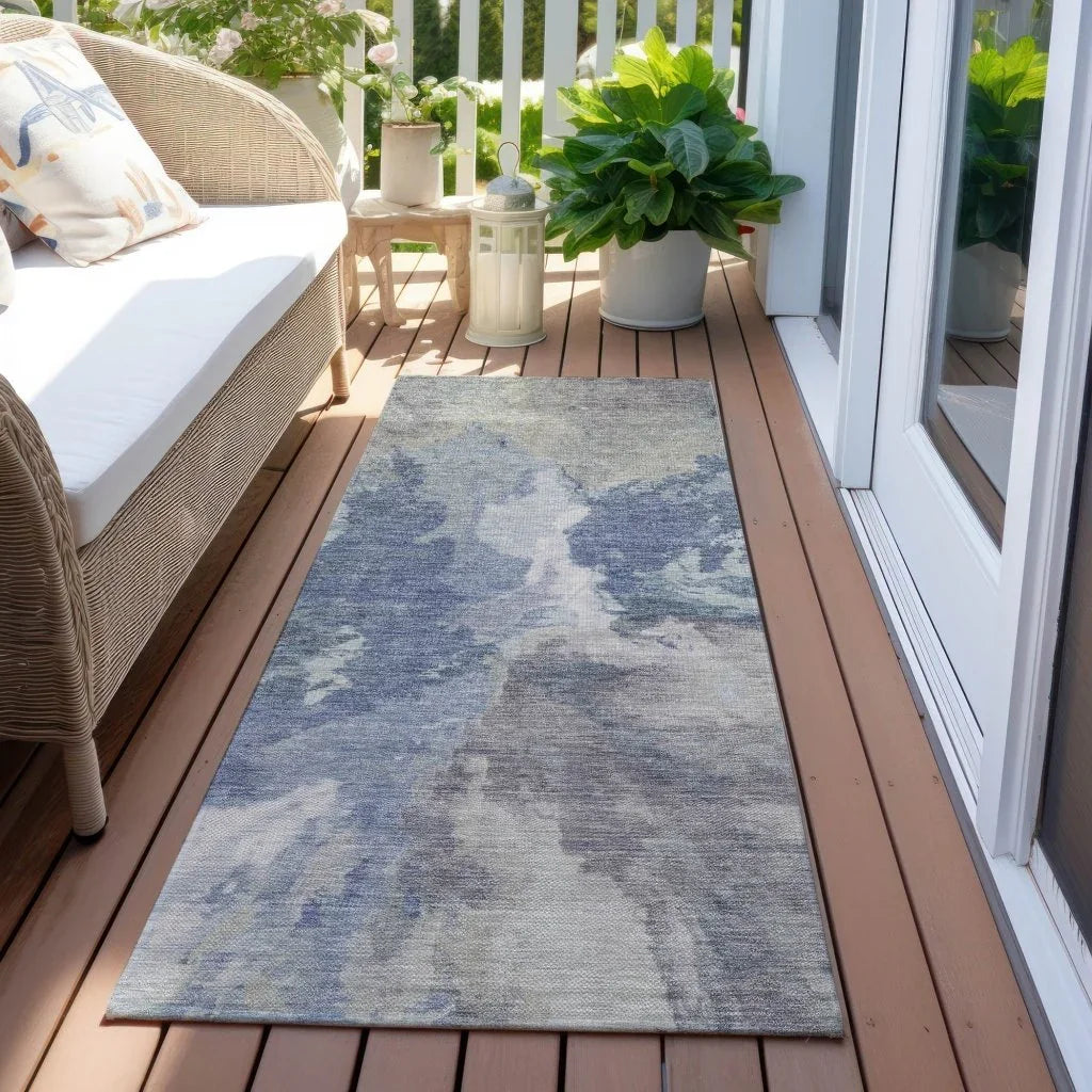 LOOMLAN Rugs Theodara Denim Washable Indoor-Outdoor Rug
