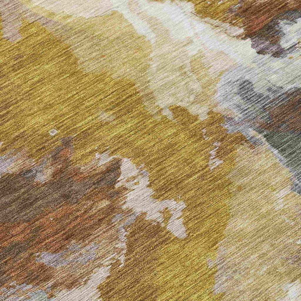 LOOMLAN Rugs Theodara Gold Washable Indoor-Outdoor Rug