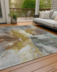 LOOMLAN Rugs Theodara Gold Washable Indoor-Outdoor Rug