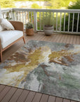 LOOMLAN Rugs Theodara Gold Washable Indoor-Outdoor Rug