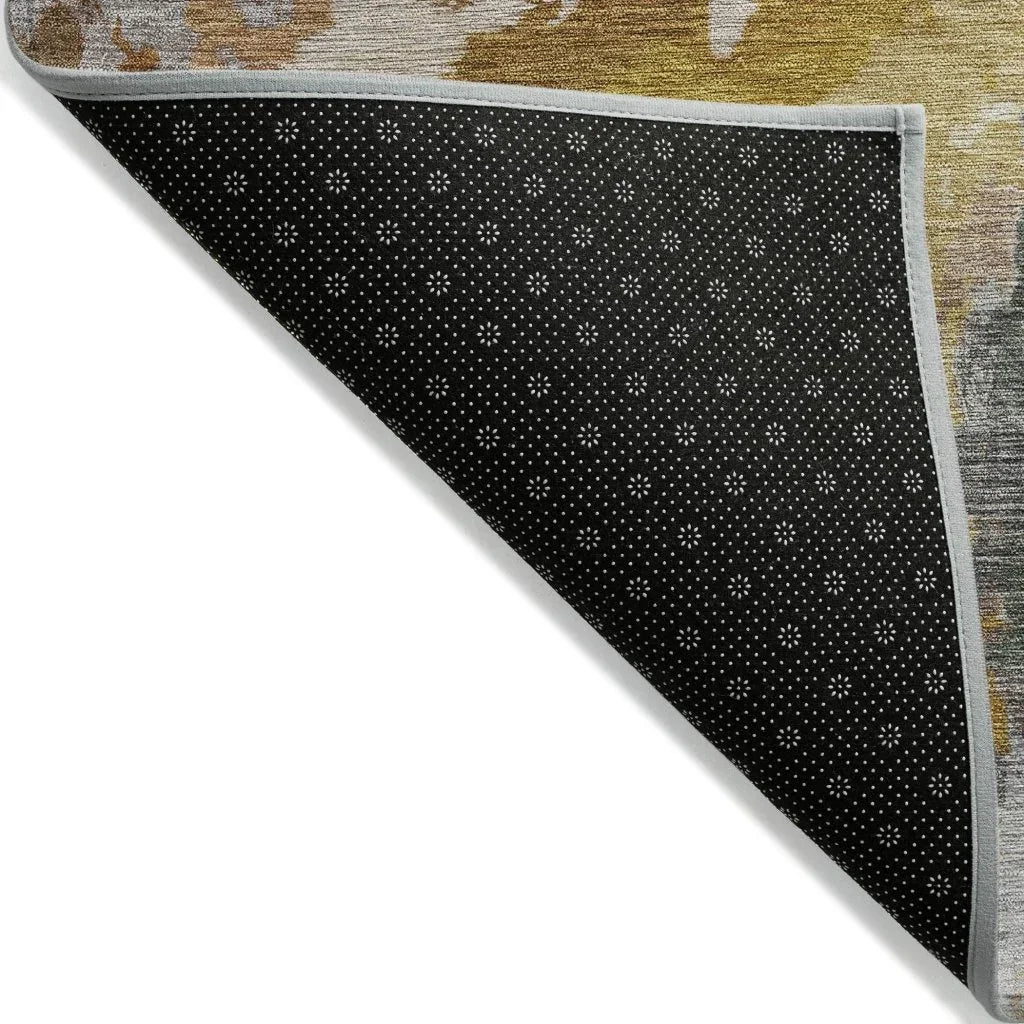 LOOMLAN Rugs Theodara Gold Washable Indoor-Outdoor Rug
